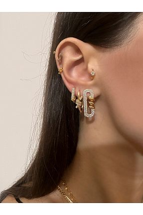 گوشواره جواهر طلائی زیرکن Okko Store - کد 859752795
