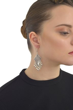 گوشواره جواهر روکش نقره LABALABA - کد 4973206