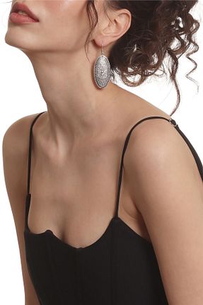 گوشواره جواهر روکش نقره LABALABA - کد 805092062