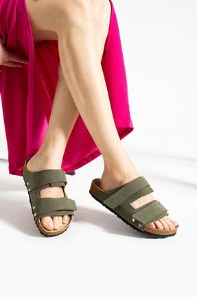 دمپائی خاکی زنانه نبوک Glenz - کد 822514981