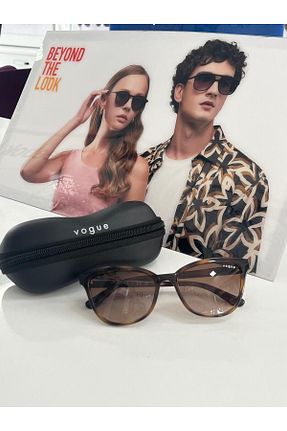 عینک آفتابی قهوه ای زنانه UV400 Vogue - کد 859618075