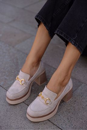 کفش لوفر بژ زنانه چرم لاکی selinshoes - کد 859646978
