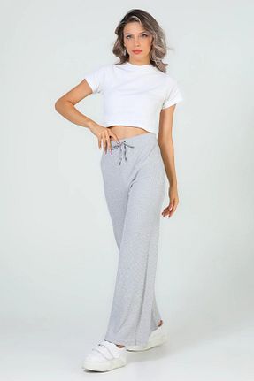 شلوار طوسی زنانه پارچه GÜLSELİ - کد 859642271