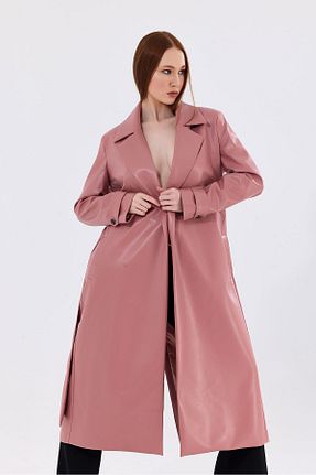 ترنچکت سایز بزرگ صورتی زنانه چرم مصنوعی Sense - کد 859641800
