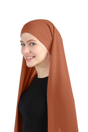 روسری نارنجی شیفون Ecardin - کد 859774624