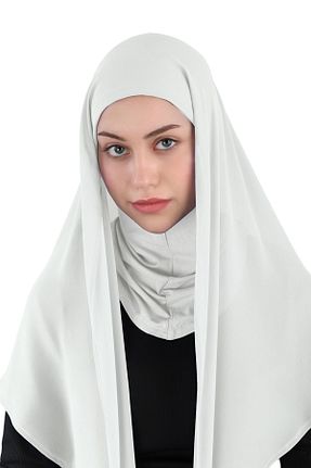 روسری بژ شیفون Ecardin - کد 859724199