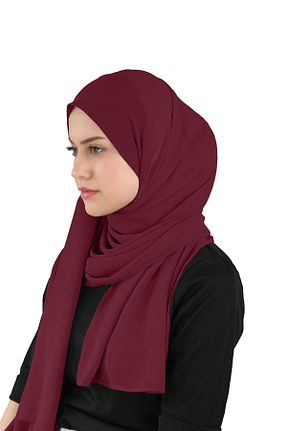 روسری زرشکی شیفون Ecardin - کد 859726765
