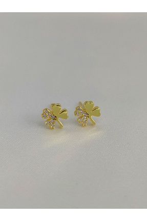 گوشواره نقره طلائی زنانه 925 عیار DCGÜMÜŞ - کد 859688751