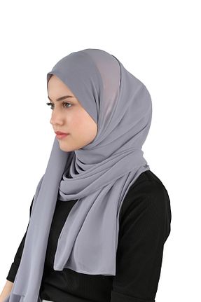 روسری طوسی شیفون Ecardin - کد 859727070