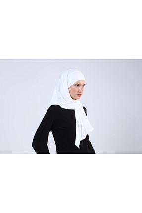 روسری سفید پنبه ای Ecardin - کد 859718690