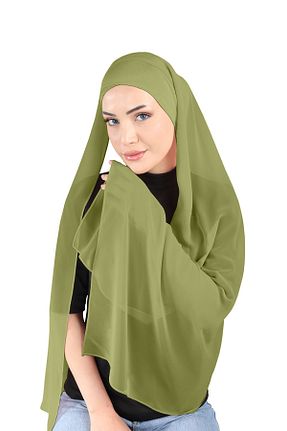 روسری سبز شیفون Ecardin - کد 859774407