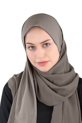 روسری طوسی شیفون Ecardin - کد 859774113