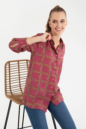 پیراهن بنفش زنانه یقه پیراهنی U.S. Polo Assn. - کد 859619614