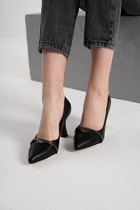 کفش پاشنه بلند کلاسیک مشکی زنانه چرم مصنوعی Glenz - کد 263624835