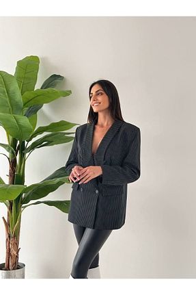 کت بلیزر مشکی زنانه ویسکون Seçkin Fashion - کد 859641116