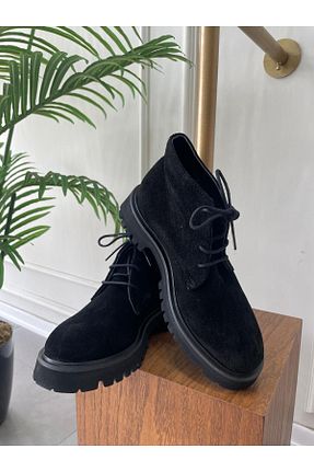 بوت / نیم بوت مشکی زنانه چرم خالص MODA HASEN - کد 859648164