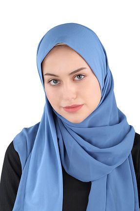 روسری آبی شیفون Ecardin - کد 859774418