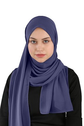 روسری سرمه ای شیفون Ecardin - کد 859724441