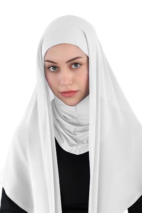 روسری سفید شیفون Ecardin - کد 859724682
