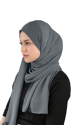 روسری طوسی شیفون Ecardin - کد 859727328