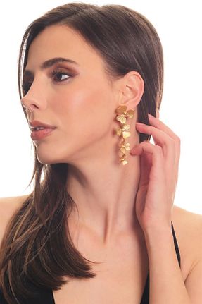 گوشواره جواهر طلائی روکش طلا LABALABA - کد 38334317