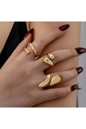 انگشتر جواهر طلائی زنانه روکش طلا M SMİLE - کد 859371160