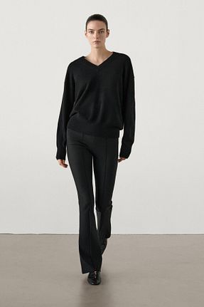 پلیور مشکی زنانه ساده Massimo Dutti - کد 855230938