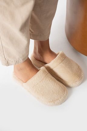 دمپائی خانگی بژ زنانه مخملی star shoes - کد 859472078