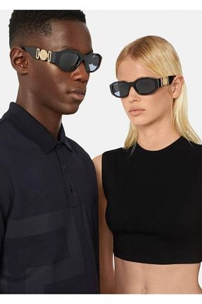 عینک آفتابی مشکی زنانه UV400 Versace - کد 365522182