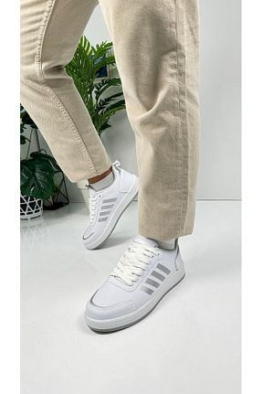 کفش اسنیکر سفید مردانه بند دار İmerShoes - کد 855577272