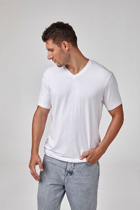 تیشرت سفید مردانه یقه هفت relactive - کد 859634082