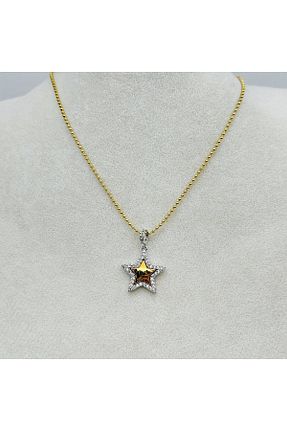 گردنبند استیل ( فولاد ) زرد زنانه استیل ضد زنگ DS DİAMONDSHOP - کد 859663024