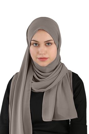 روسری طوسی شیفون Ecardin - کد 859724386