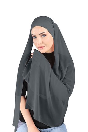 روسری طوسی شیفون Ecardin - کد 859774648