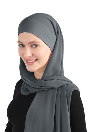 روسری طوسی شیفون Ecardin - کد 859773753