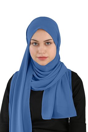 روسری آبی شیفون Ecardin - کد 859724297