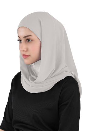 روسری طوسی شیفون Ecardin - کد 859725427