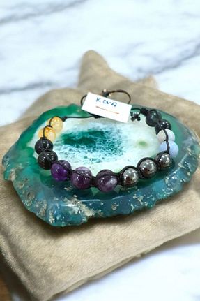دستبند جواهر نارنجی مردانه سنگ طبیعی NBS Beautiful Naturel Stones - کد 859734800