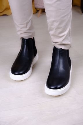 بوت / نیم بوت مشکی مردانه چرم خالص Leathermens - کد 859773455