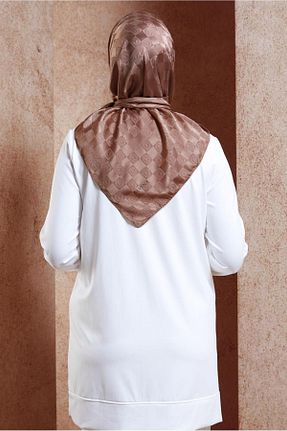روسری زرشکی پلی استر Alvina - کد 857591140
