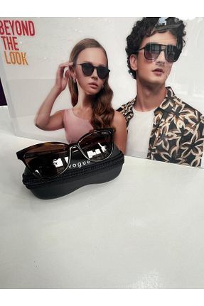 عینک آفتابی قهوه ای زنانه UV400 Vogue - کد 859618075