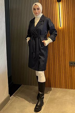 ترنچکت حجاب سرمه ای زنانه پلی استر Julude - کد 859646103