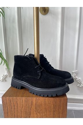 بوت / نیم بوت مشکی زنانه چرم خالص MODA HASEN - کد 859648164
