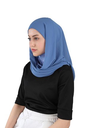 روسری آبی شیفون Ecardin - کد 859724645