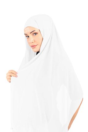 روسری سفید شیفون Ecardin - کد 859724844
