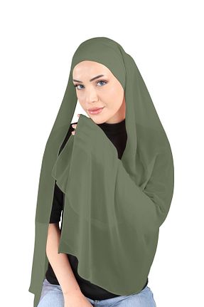 روسری خاکی شیفون Ecardin - کد 859774219