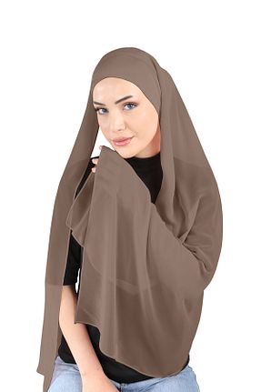 روسری قهوه ای شیفون Ecardin - کد 859774471