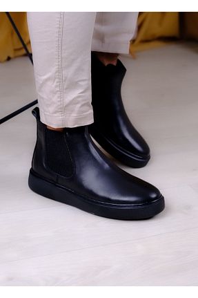 بوت / نیم بوت مشکی مردانه چرم خالص Leathermens - کد 859773460