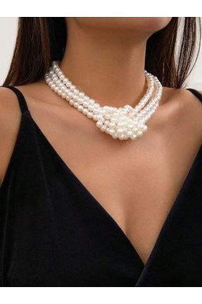 گردنبند جواهر سفید زنانه مروارید SHİNELİZE - کد 859800975