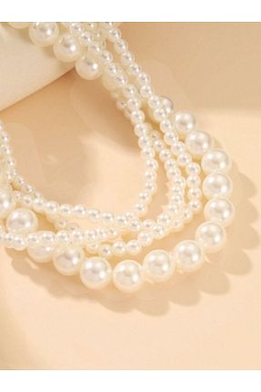 گردنبند جواهر سفید زنانه مروارید SHİNELİZE - کد 859589890